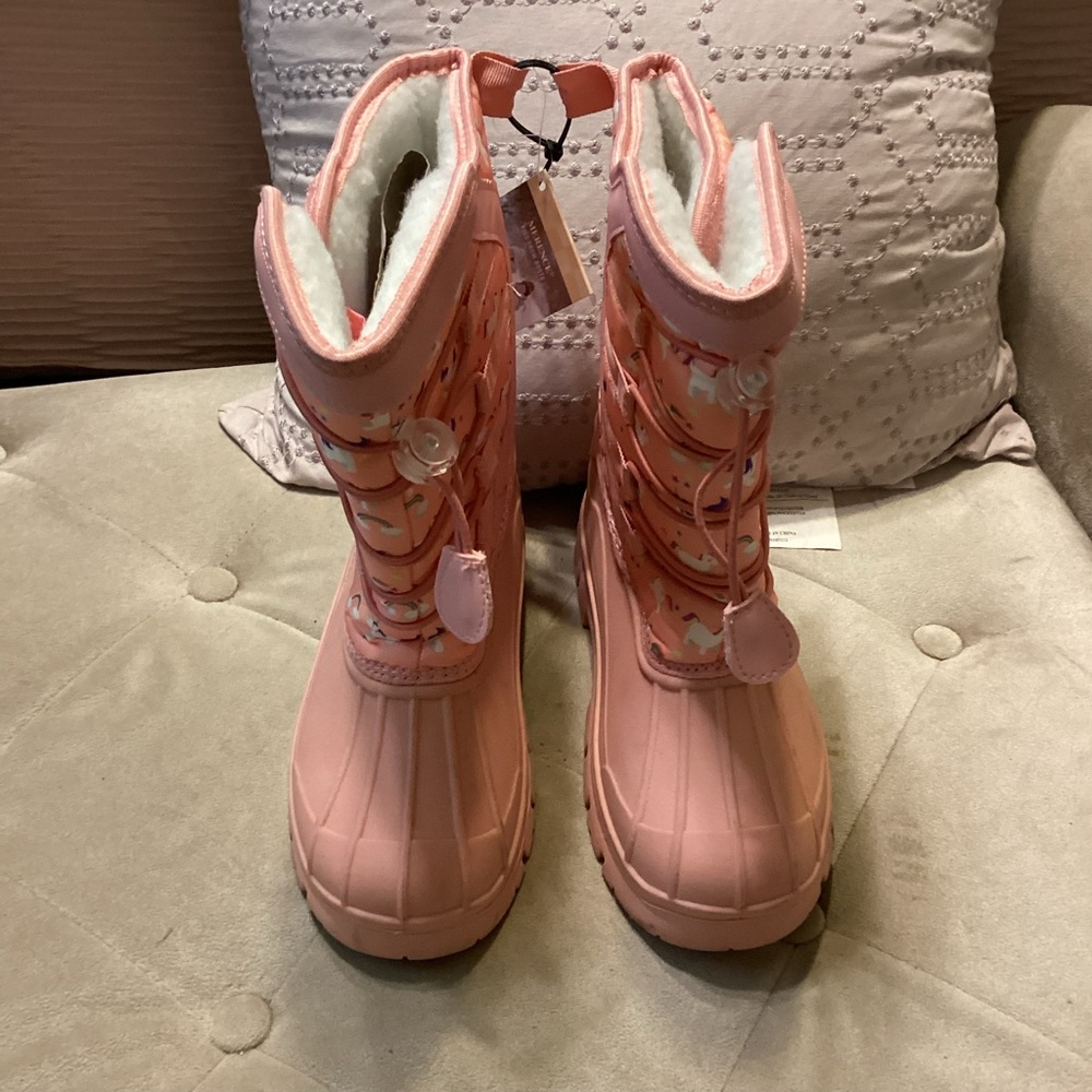 NWT Merence Pink Waterproof Mid-Calf Rain & Snow Boots